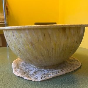 Texas Ware  vintage yellow plastic speckled bowl. Perfect snack bowl